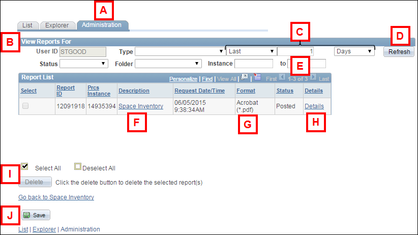 Screenshot of Report Manager Administration Page