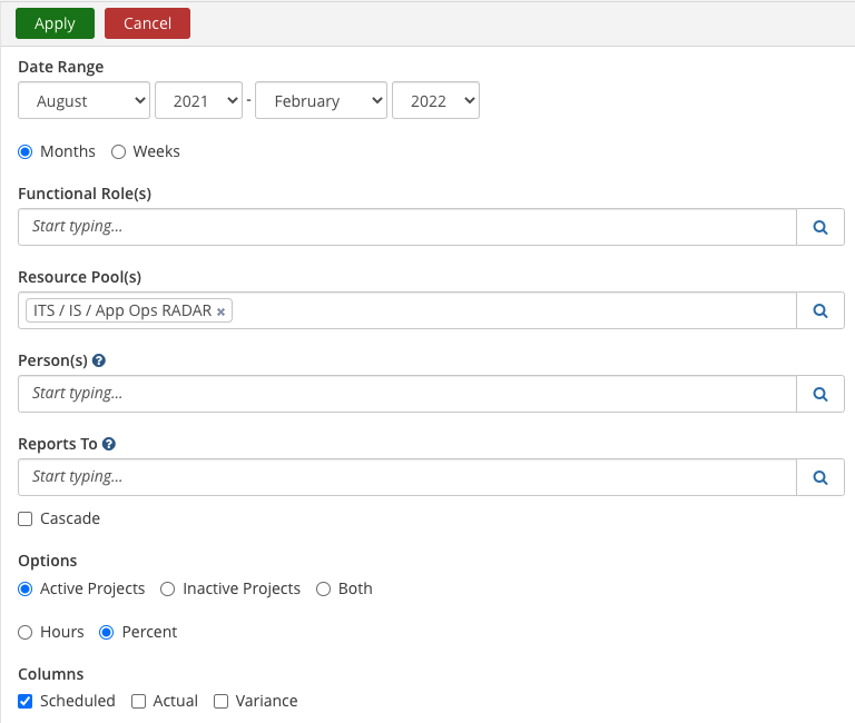 screenshot of Manage Allocations page