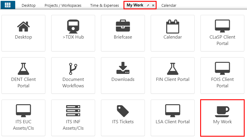 screenshot of applications menu