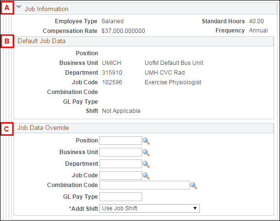 Job Information Page Screenshot
